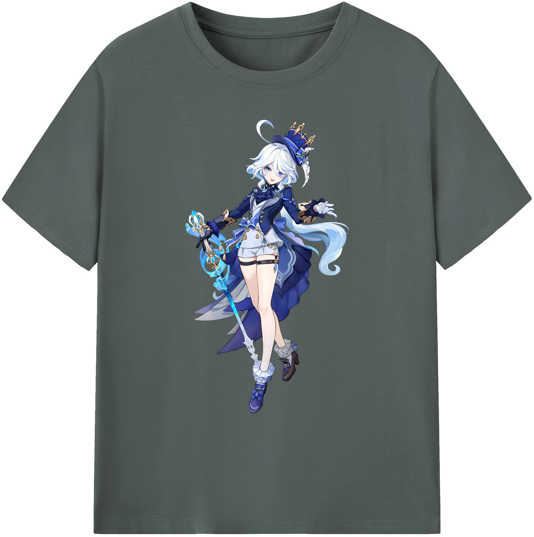 げんし神 フリーナ genshin Furina 綿100％ メンズ半袖Tシャツ｜肌触りやわらか＆通気性